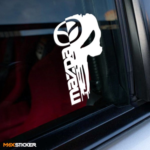 Наклейка на авто - Череп с логотипом MAZDA