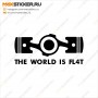 Наклейка на авто - The world is flat
