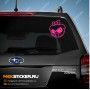 Наклейка на авто - Свинка Subaru с бантиком
