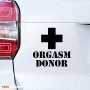 Прикольная наклейка на авто - ORGASM DONOR