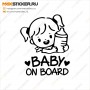Наклейка на авто - Baby on board (девочка)