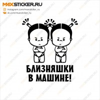 Наклейка - Близняшки в машине