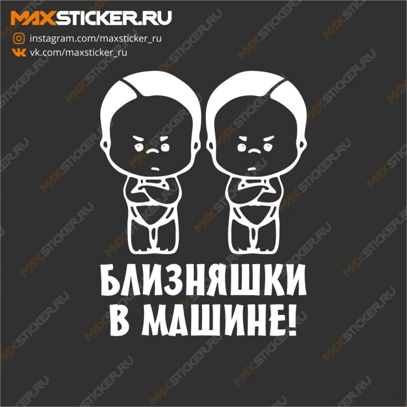 Наклейка на авто - Близняшки в машине