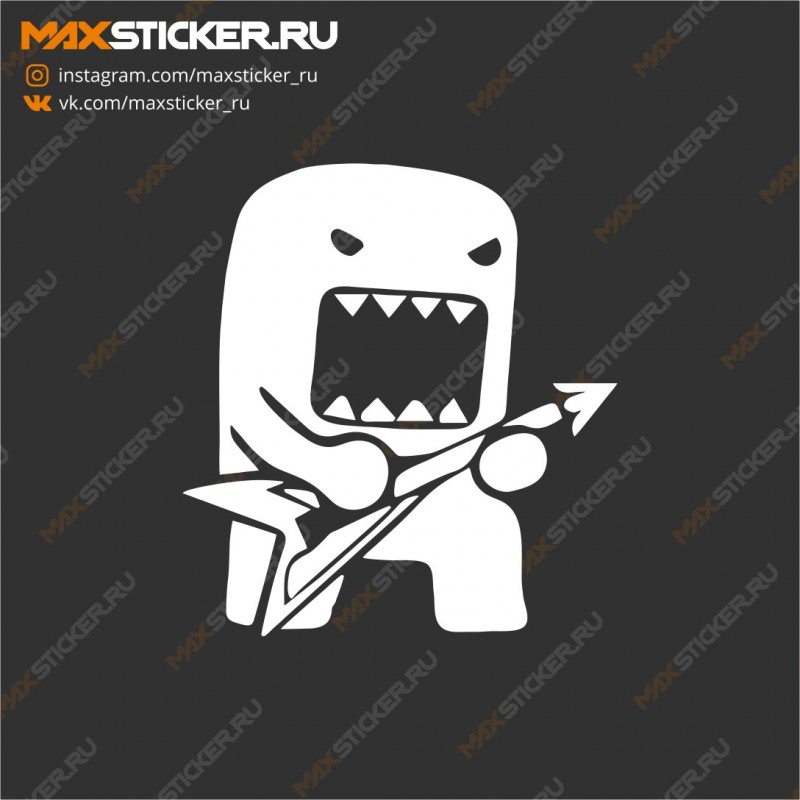 JDM наклейка на авто - Domo с гитарой