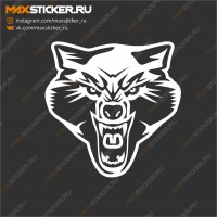 Наклейка - Волк с оскалом