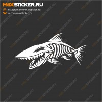 Наклейка - Скелет рыбы
