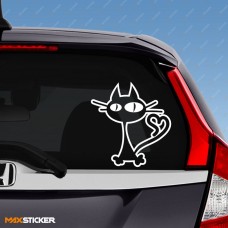 Наклейка на авто - Кот с сердечком