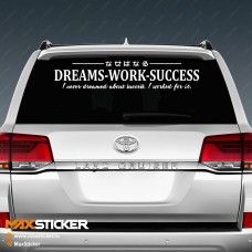 Наклейка на авто - DREAMS-WORK-SUCCESS